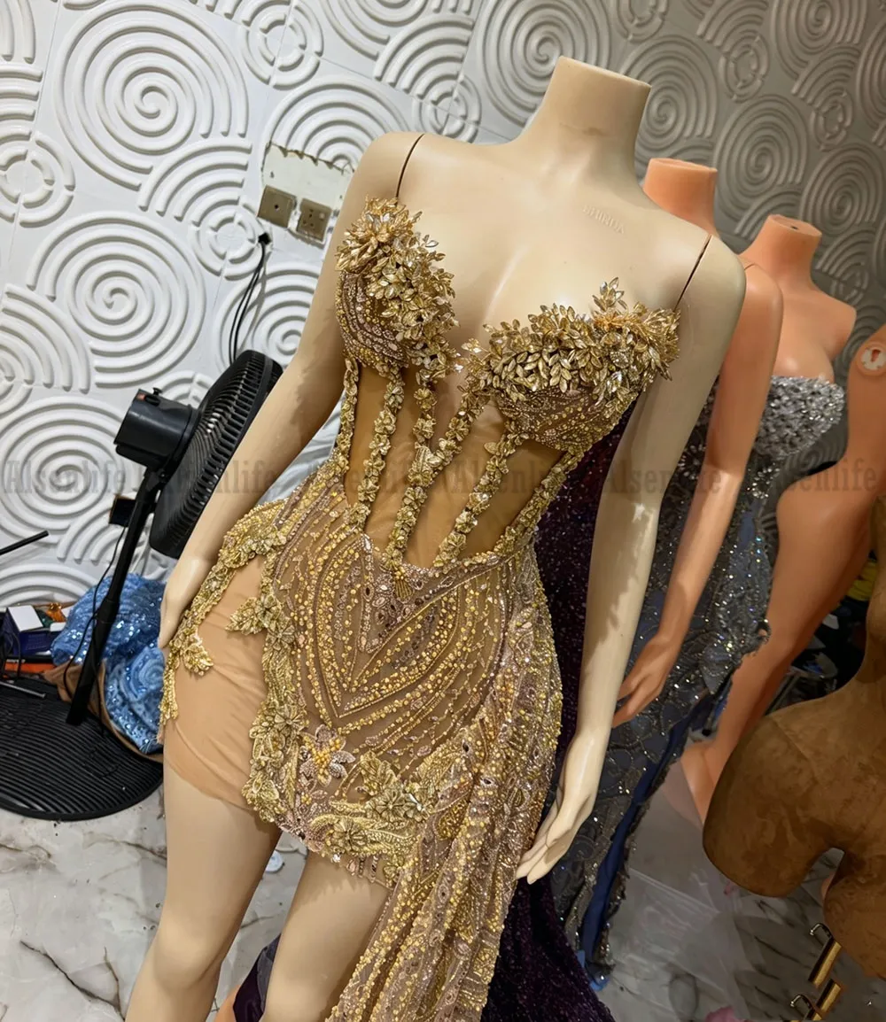 short cocktail dress with train Gold Dresses Beads Crystal... From Alsenlife, Rs.14,469.78 wair-testing up back ensures an Mens Dress Shirt Regular Satin size:L