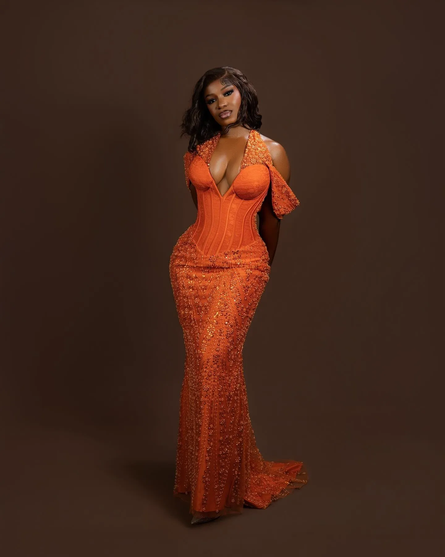 orange halter prom dress Mermaid Dress, Off Shoulder Sequin... From Dreamcode, Rs.20,845.4 green velvet dress