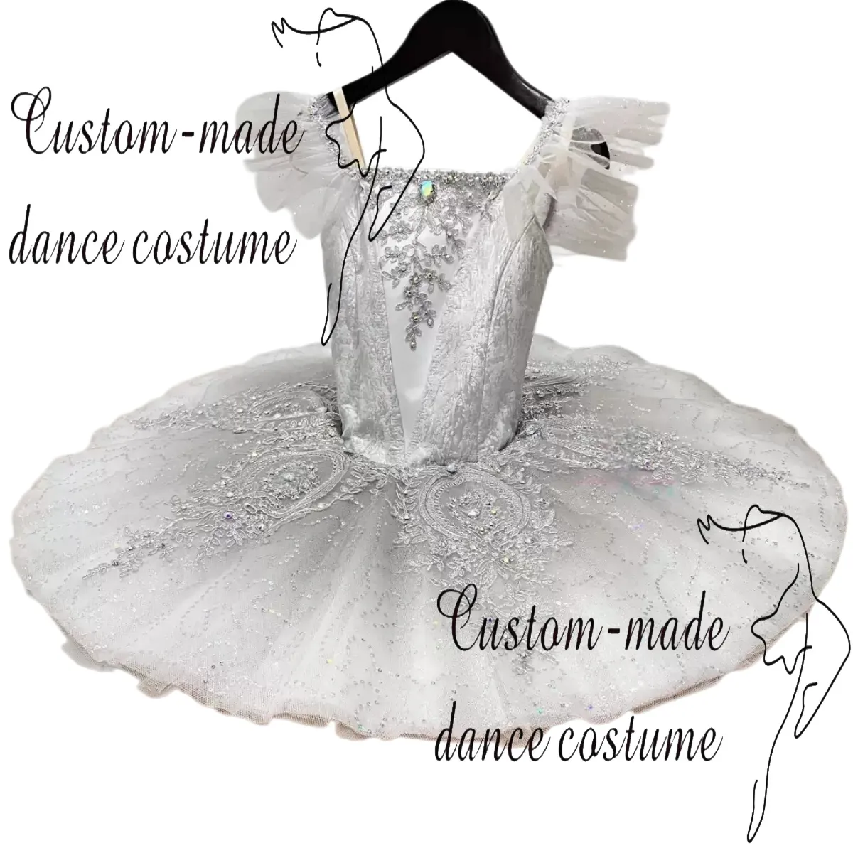 grey tutu dress long Silver Fairy Ballet Performance Dress... From Qiwu121651, Rs.20,592.95 tutu du monde
