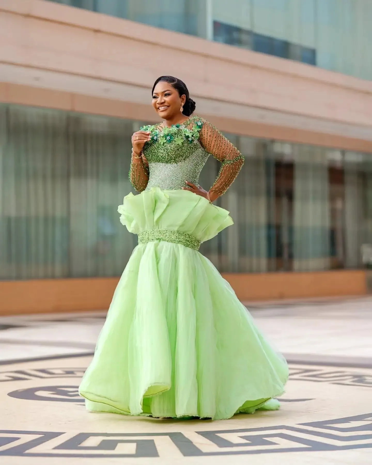 plus size green mermaid dress Lace Mint Prom Mint Mermaid Prom Dress, Two Ways From Dreamcode size_M +3