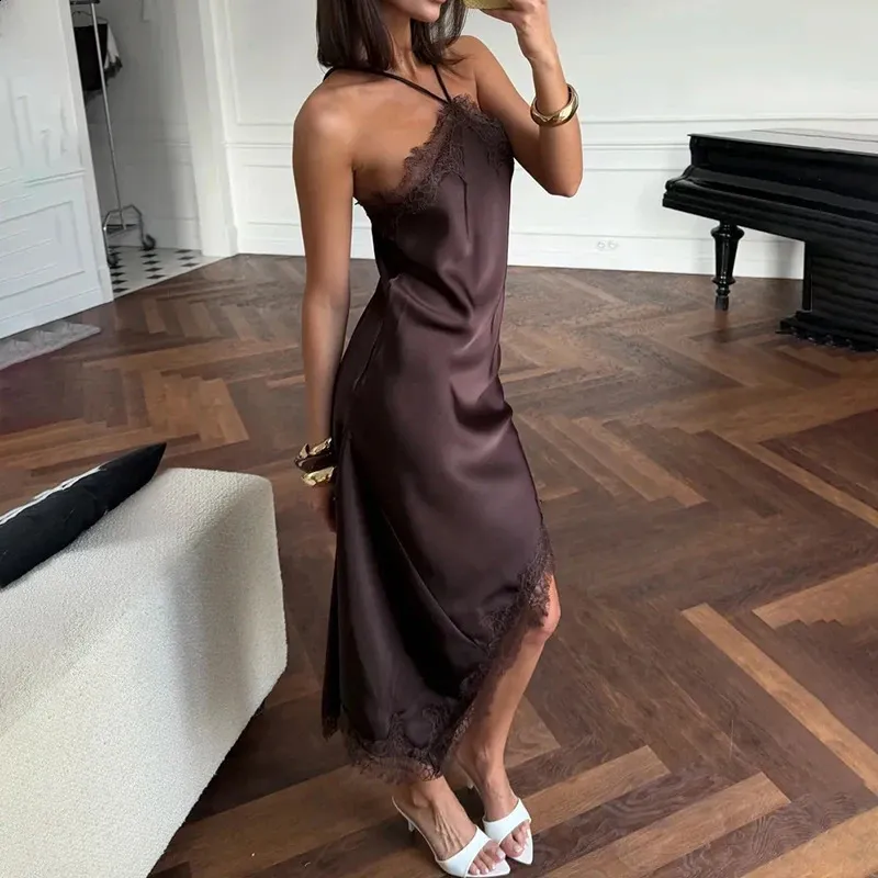 sexy slip dress Women Lingerie Strap White Satin spaghetti straps and side slit Liquid Slip Dress Long |