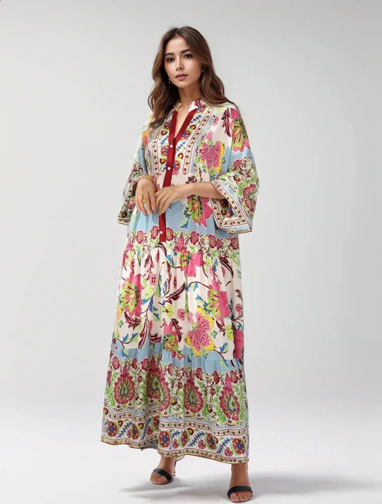 plus size boho dresses 2025 Trendy V Neck Printed Long Maxi Dress... From Mu01, Rs.1,267.47 In Bulk long sleeve bridal gowns Navy Coast Satin Long Cup Size:A