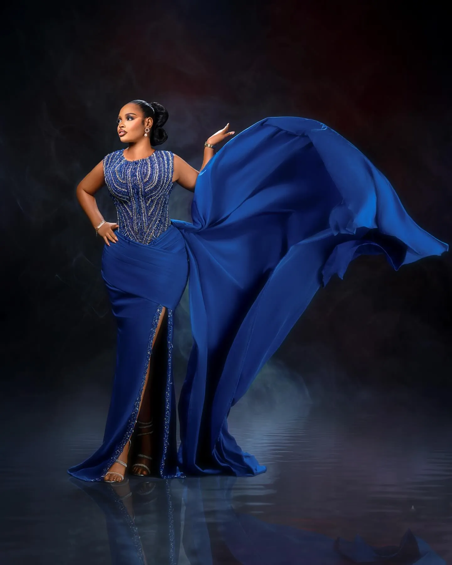 Plus Size Royal Blue Mermaid Prom Dress Sequined... From Dreamcode, Rs.18,773.25