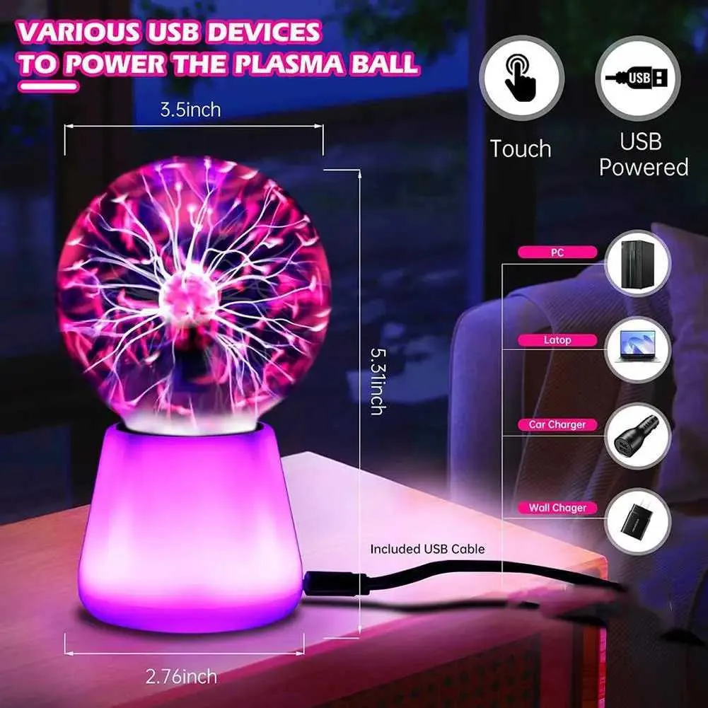 Green Plasma Ball Touch And Sound Sensitive Globe 8 Inch | Mind Games Green Plasma Ball Touch And Sound Sensitive Globe 8 Inch | Mind Games