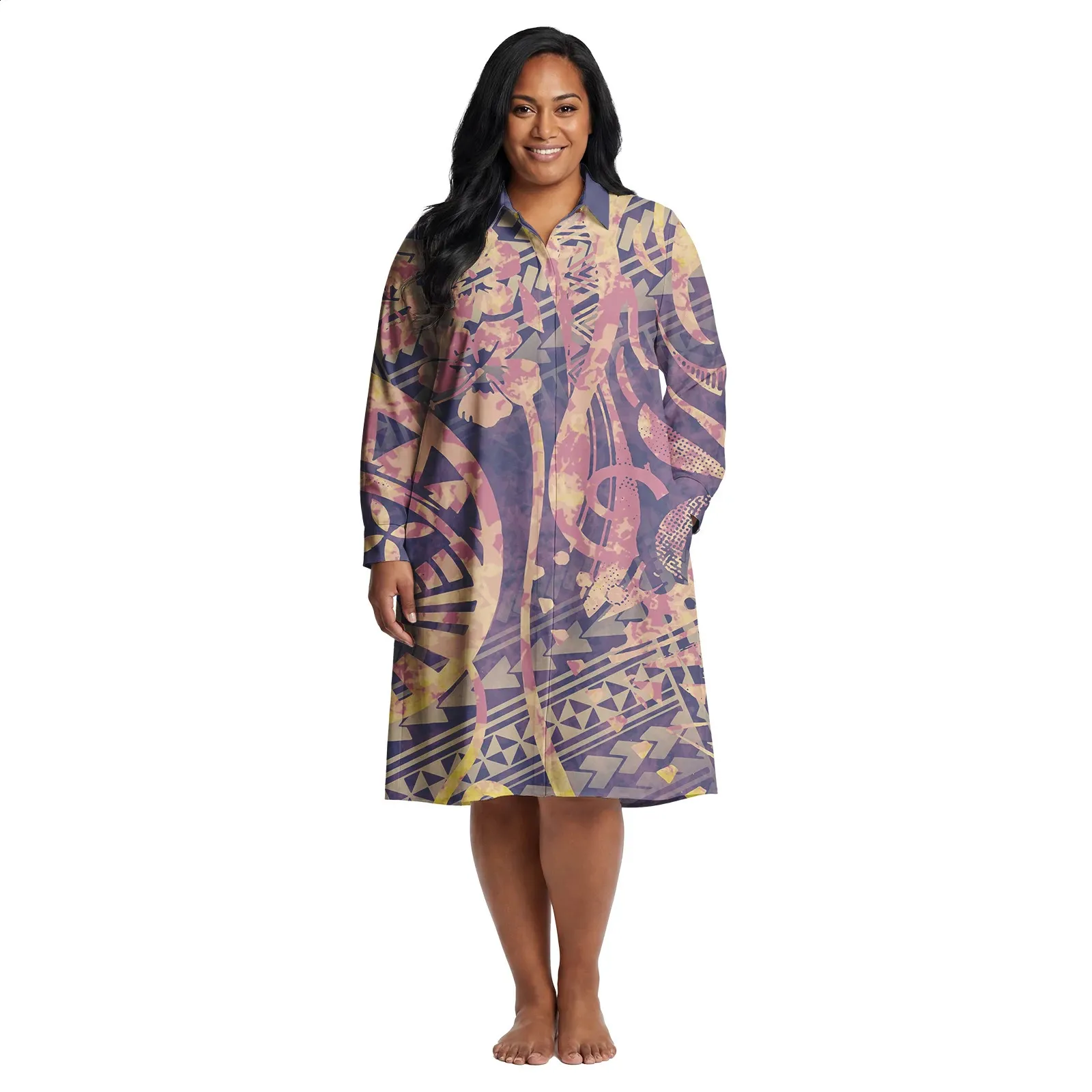 hawaiian dress for chubby ladies Samoan Polynesian Tribal Long Sleeve Beach... From Mu02, Rs.3,573.59 Mia