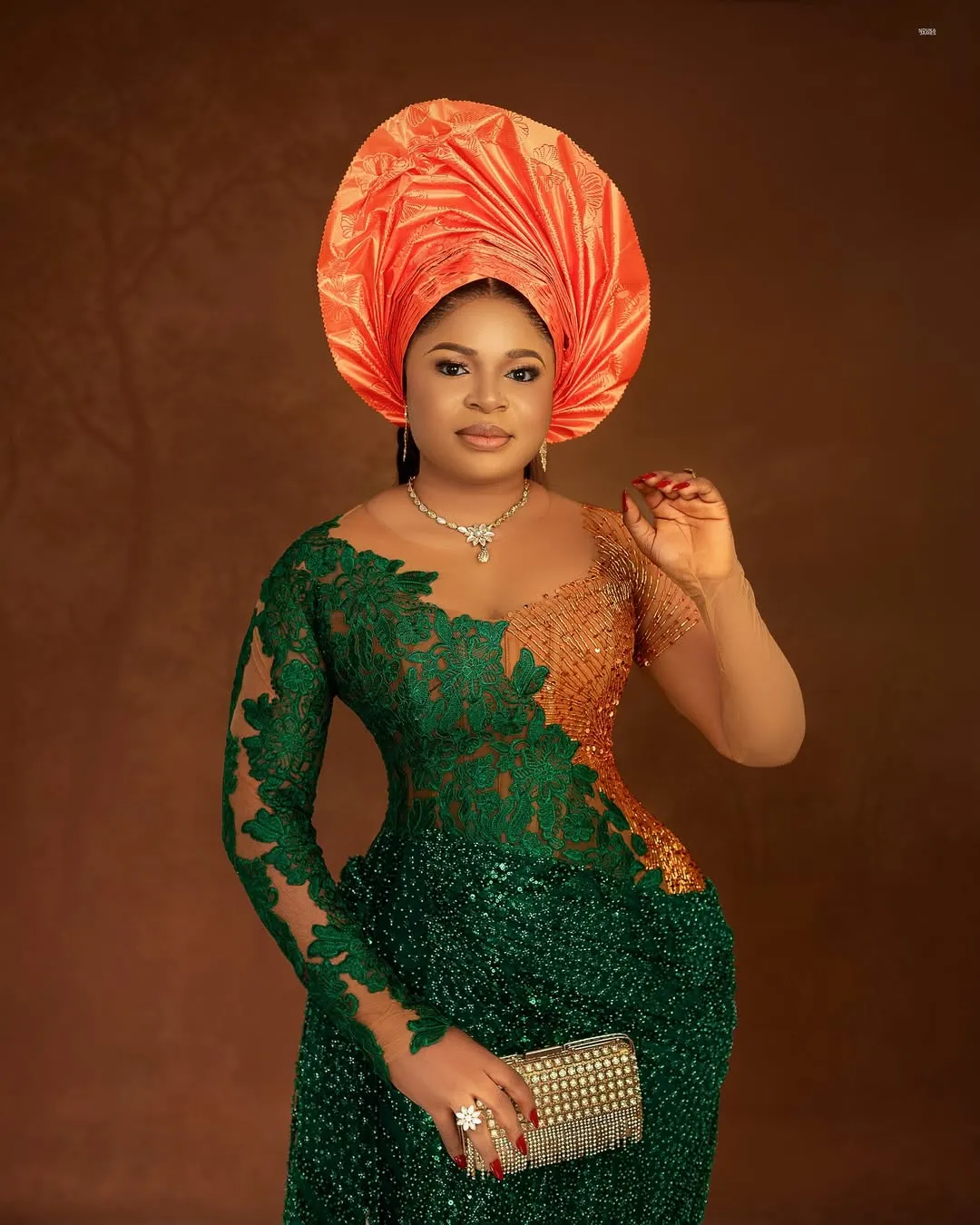 orange and green prom dress Classic Mermaid Dress, Illusion... From Dreamcode, $164.22 orange and green mehndi dress