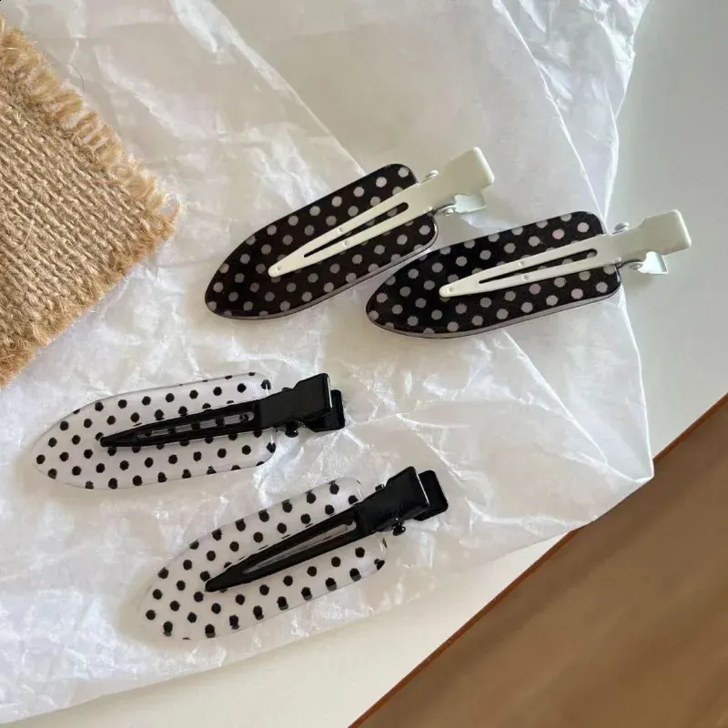 Vintage Black And White Polka Dot Hair Clips Y2K From Dongzhu10