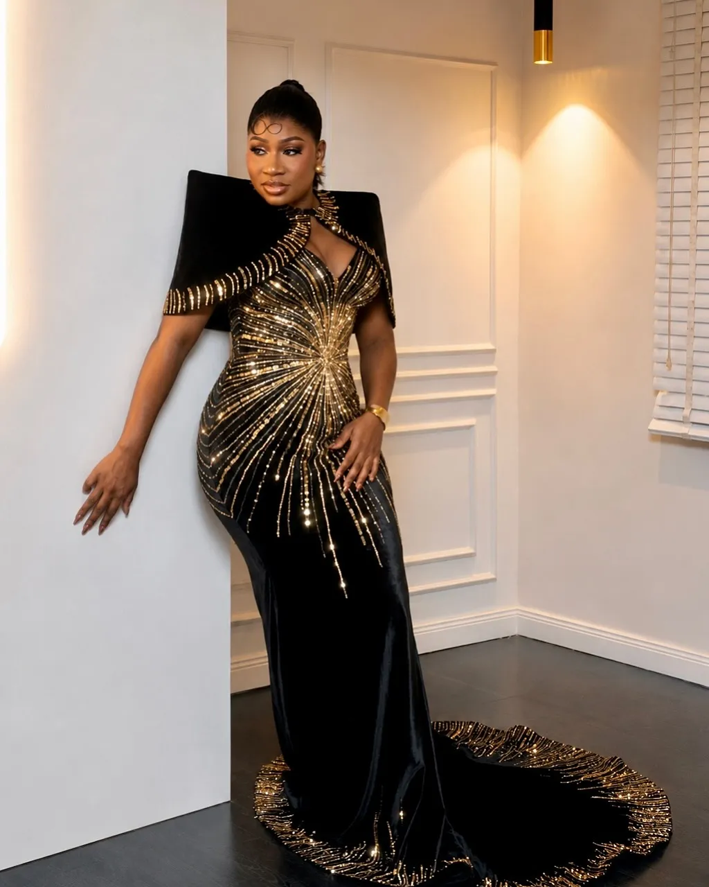 Plus Size Black Mermaid Prom Dress, Luxurious Beaded... From Dreamcode, Rs.23,929.33
