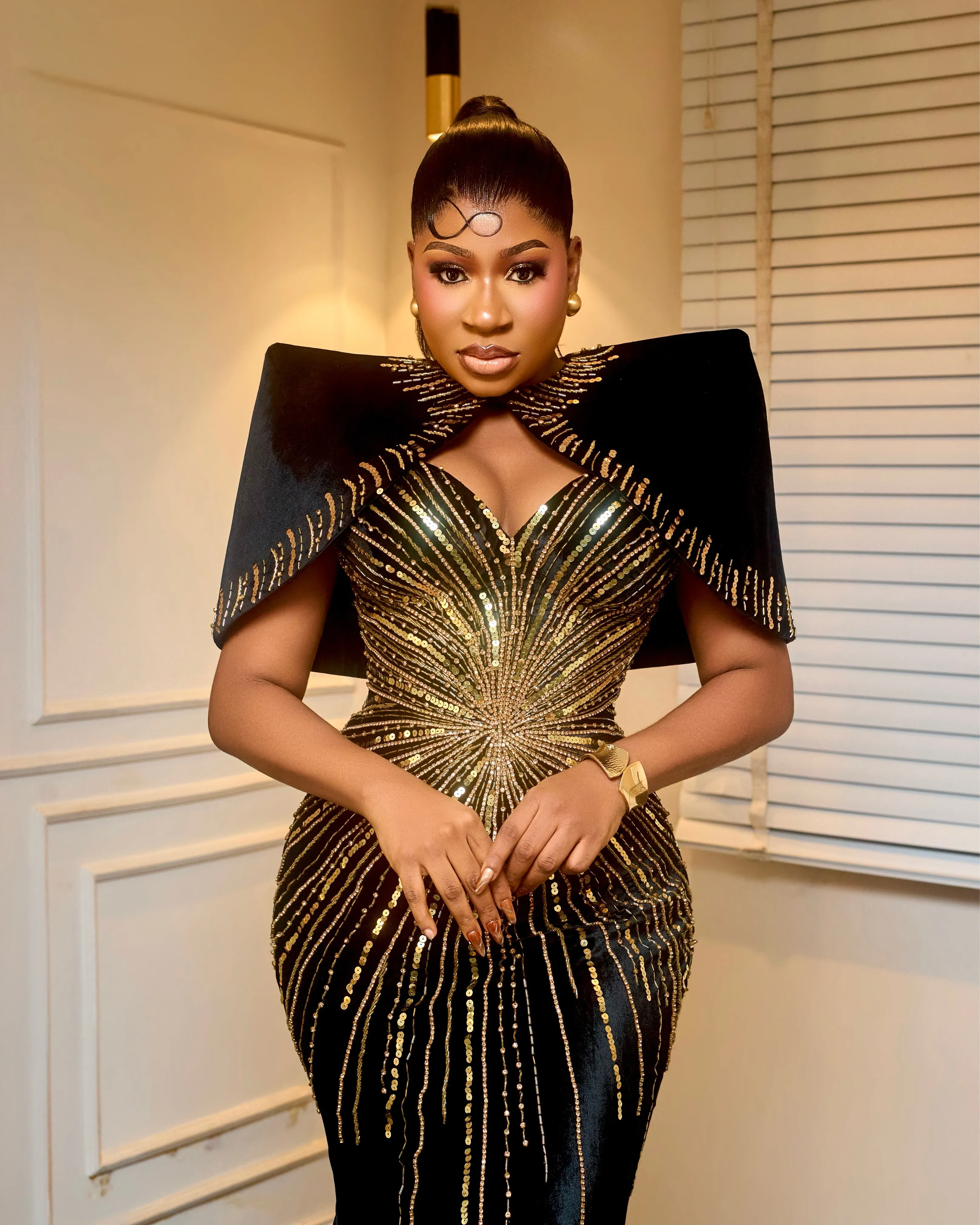 birthday plus size black and gold dress Mermaid Prom Dress, Luxurious Beaded... From Dreamcode, Rs.23,939.43 Model: IMAGE NOT UPLOADED