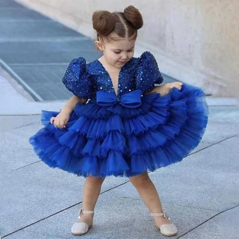 Baby Girls Royal Blue Sequin Bow Multi Layer Tulle... From Popular_district1, Rs.1,137.42