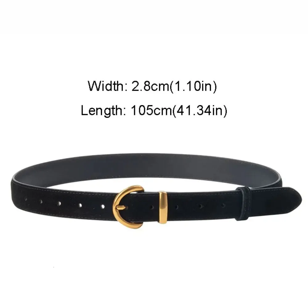 Casual Women Genuine Suede Leather Belt, Retro Alloy... From  display picture 2