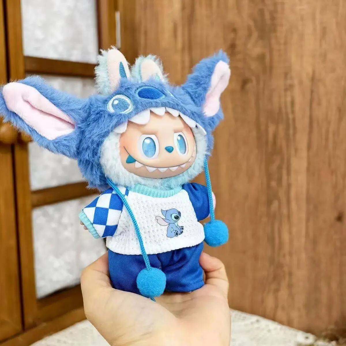 Labubu Cartoon Character Doll Clothes Set, 15-17 cm Stitch Dress-Up Outfit, DIY Replacement Toy Accessories