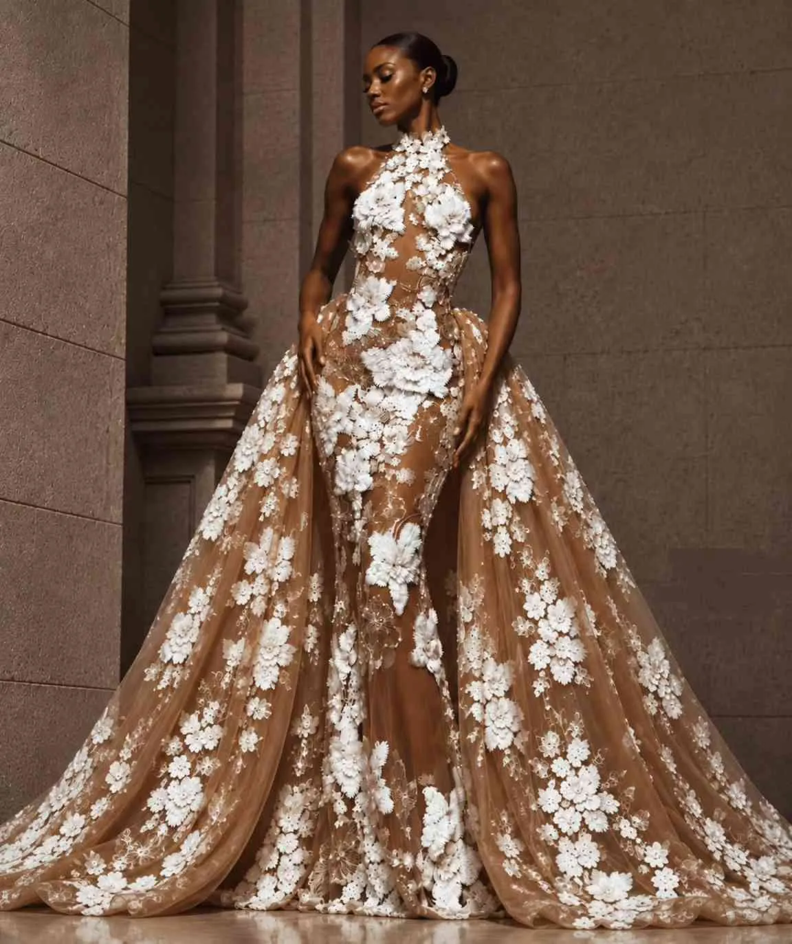 Mermaid Wedding Dress For Black Girls, Nude Illusion... From Dresstop, Rs.21,370.64