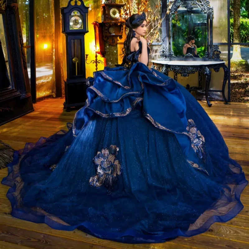 black blue quinceanera dresses Dark Ball Gown Sweet 16... From 295,36 € a sweetheart neckline
