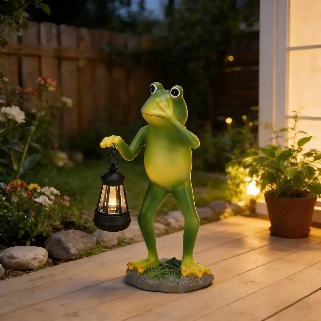 LED Frog Statue Solar Garden Light – Stacked Frog Design, Pathway Lamp For Walkways, Patios, And Yards