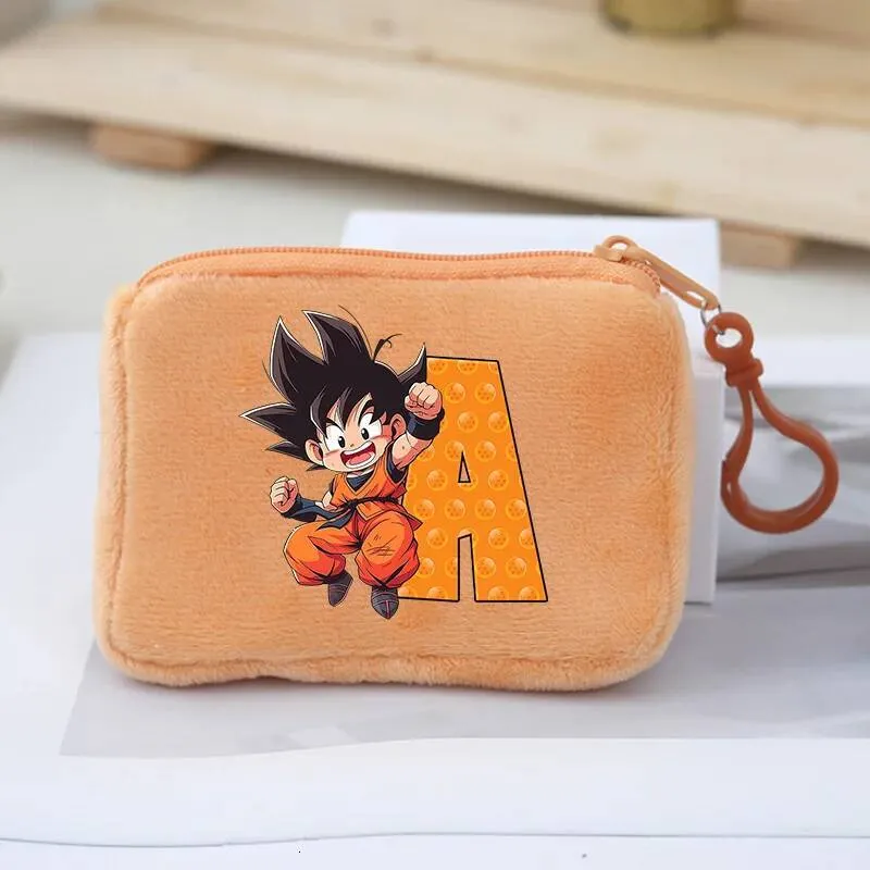 Cartoon Dragon Ball Mini Wallet With Zipper, Orange From