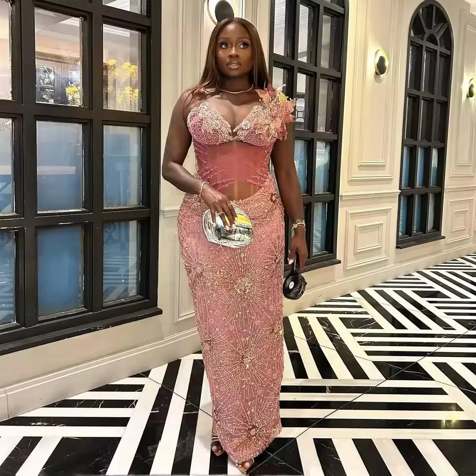 beaded engagement dress Pink Sparkly Crystal African Prom For... From Charm_custom_dress, Rs.55,297.45 Size:XL 61 sweeping mermaid tulle skirt 90s Men's Fashion Trends is-std