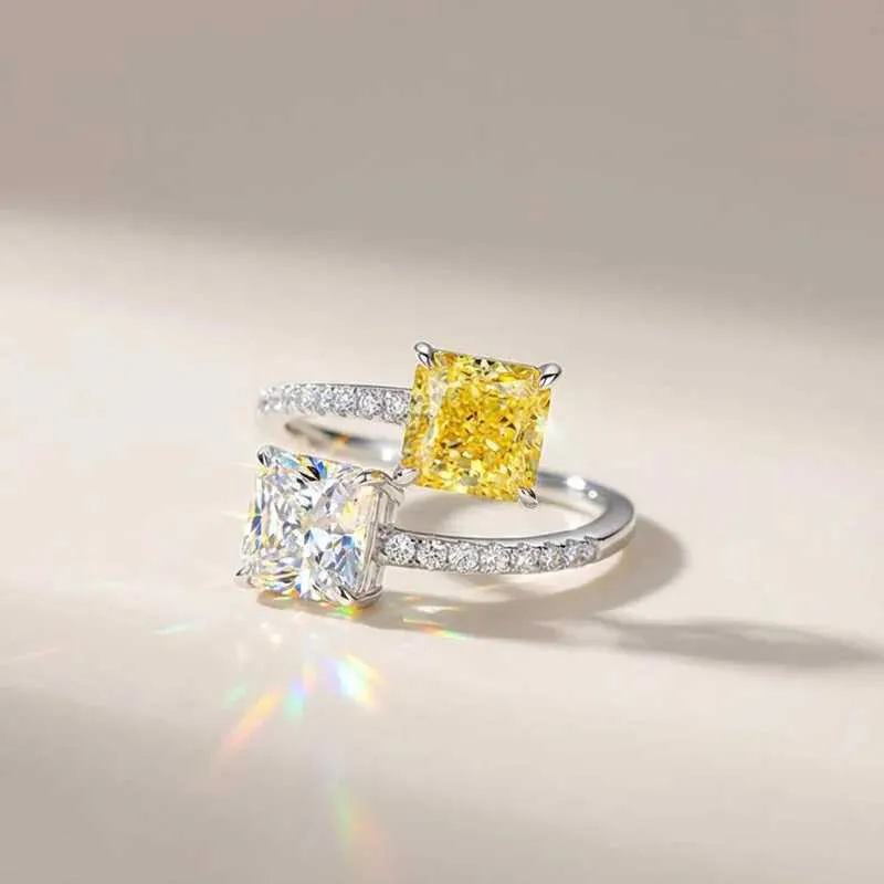 Adjustable 925 Sterling Silver Ring With Princess Square Cz Gem_voghion.com