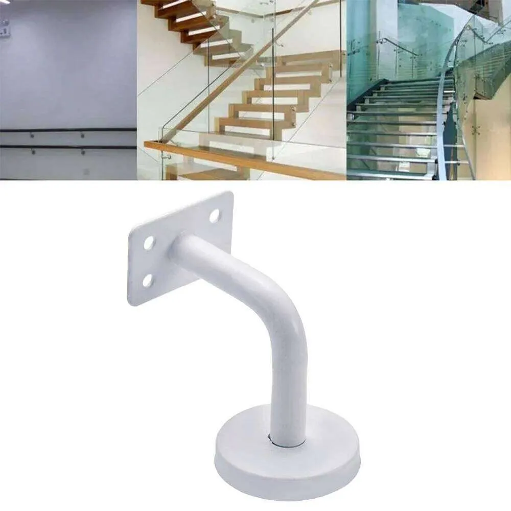 Stainless Steel Wall Mounted Handrail Bracket For Staircase – White Finish, 60x60mm Solid Support, Indoor Use