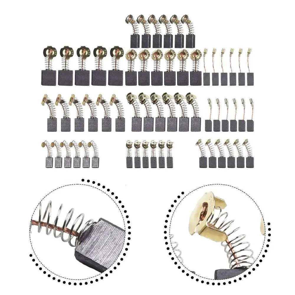 BE-TOOL 20-Pack Motor Carbon Brushes – 043# (7x11x18mm) With Wire Leads & Ring Terminals, For Angle Grinders, Drills, And Power Tools