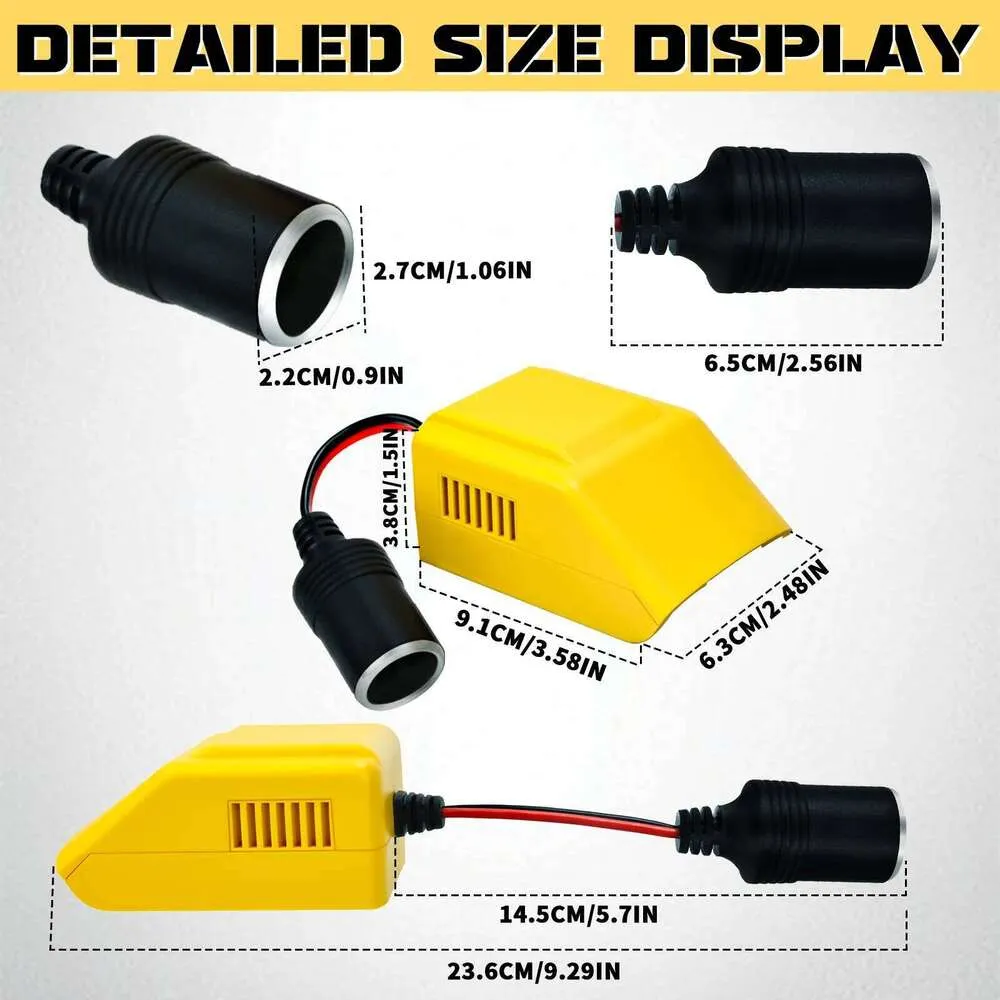 dewalt 20v to 12v cigarette lighter adapter For Battery 20V Step Down Converter with Interface Power Wheel Adapter (No Battery) a 100 W USB cord 20V to 12V Step-Down Converter