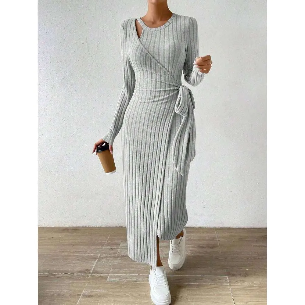 grey fall dress Chore Dress in Smoke Stack- Large