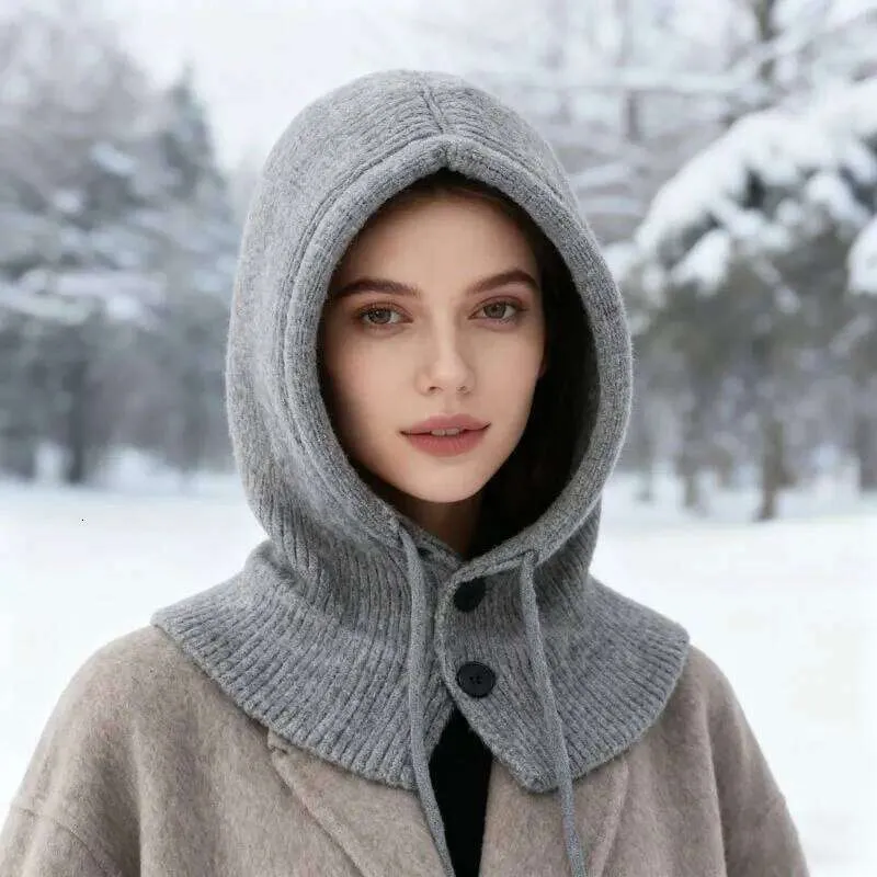 Unisex Winter Hooded Scarf Winter Hats For Women With  display picture 3