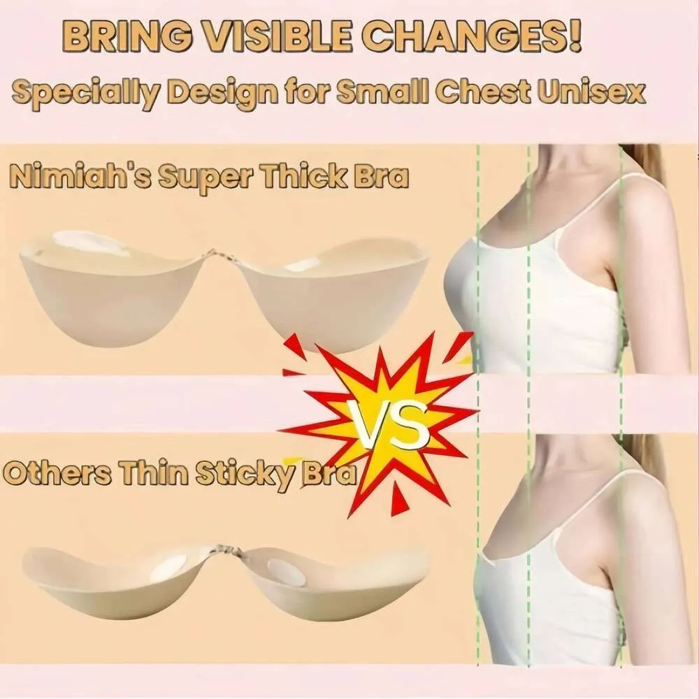 5cm Thick Adhesive Women Sticky Invisible Push up Silicone Bra for Backless  Dress 2025 Upgraded Clasp Bras