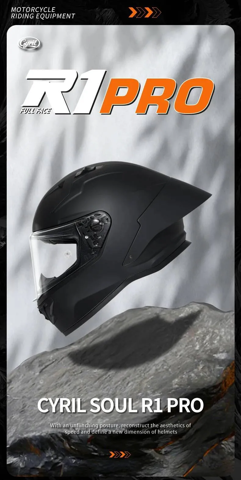 CYRIL R1 PRO Full Face Motorcycle Motocross With From SG