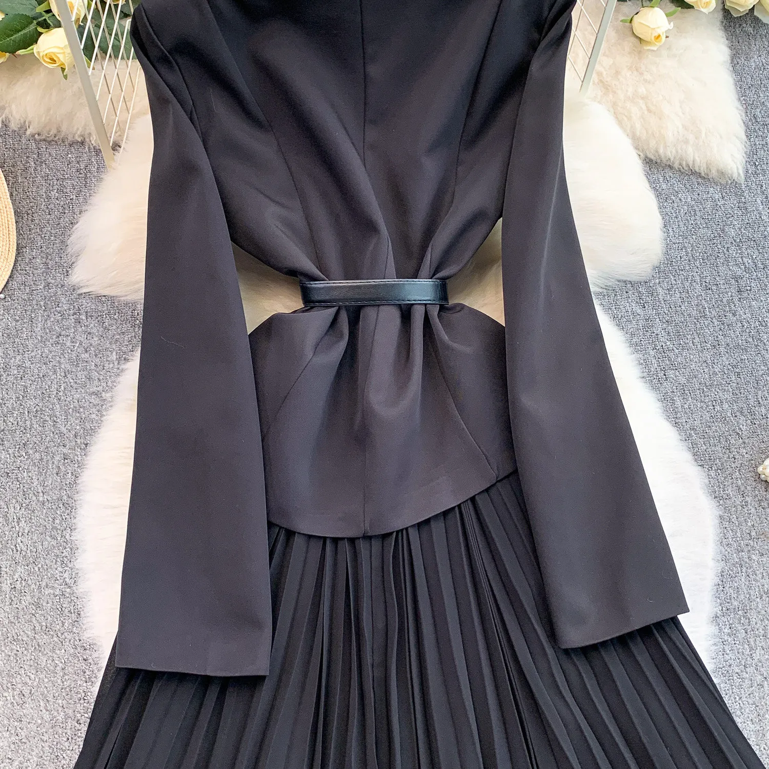 Basic Casual Dresses Women Fashion Blazer Patchwork... From Xiongstore,  $47.24 | DHgate.Com