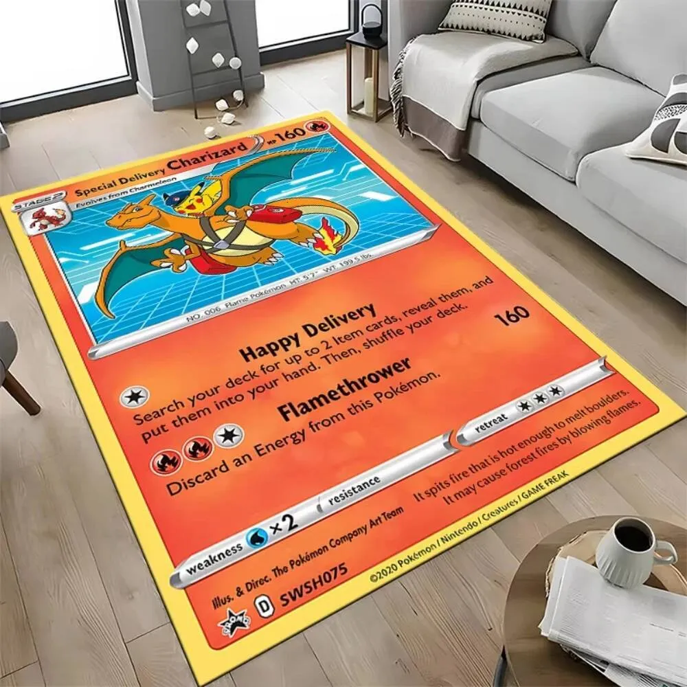 pokemon card rug Mimikyu Vintage Disguise Discover the Pokémon kids rug Pokémon' Charizard Card-Shaped Rug Release