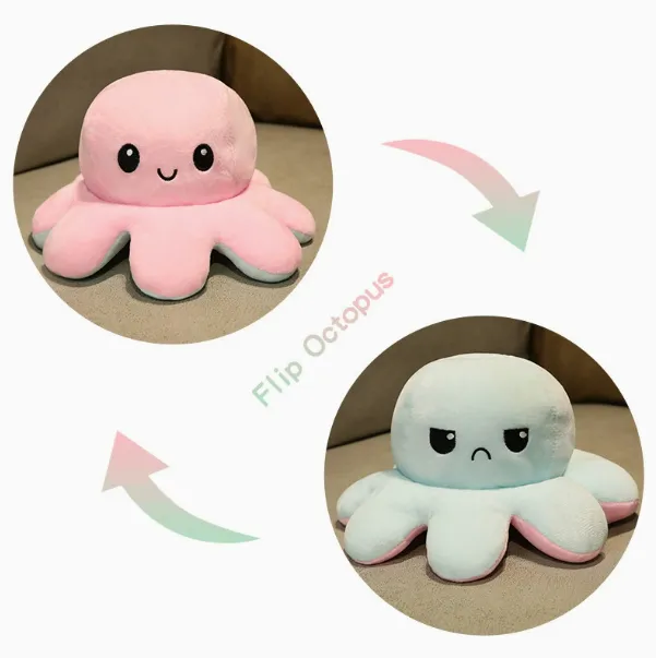 Reversible Plush Moody Octopus Toy Double... From Mirano, $1.49 ...