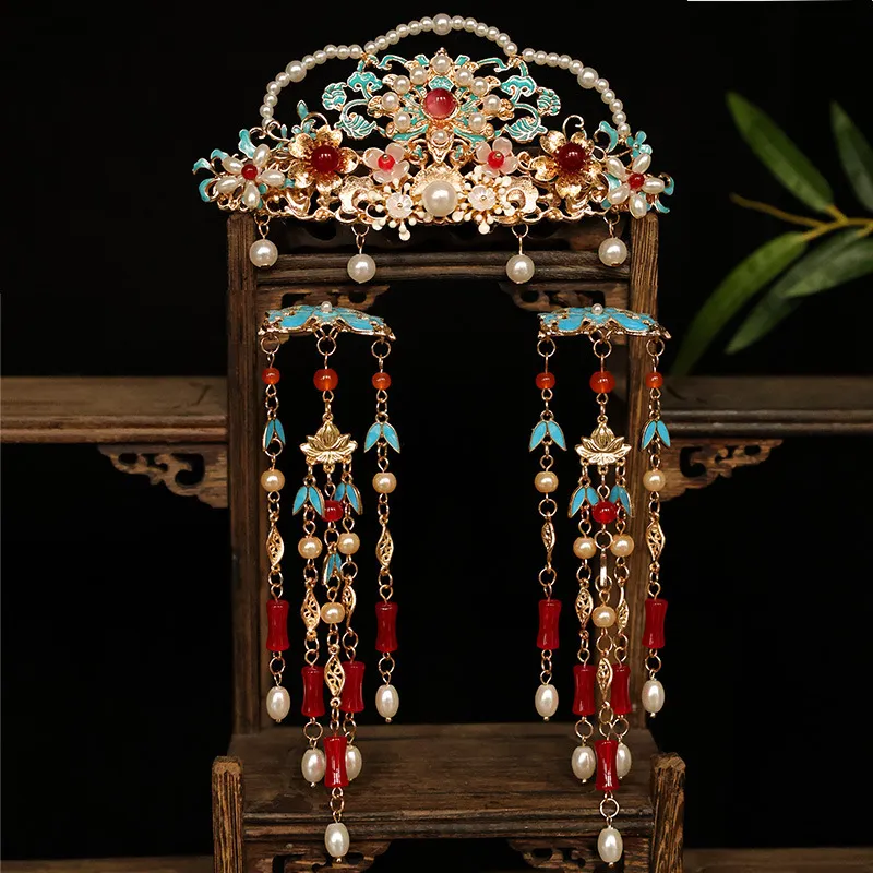 Blue Enamel Phoenix Crown Princess Thai Traditional... From  display picture 3