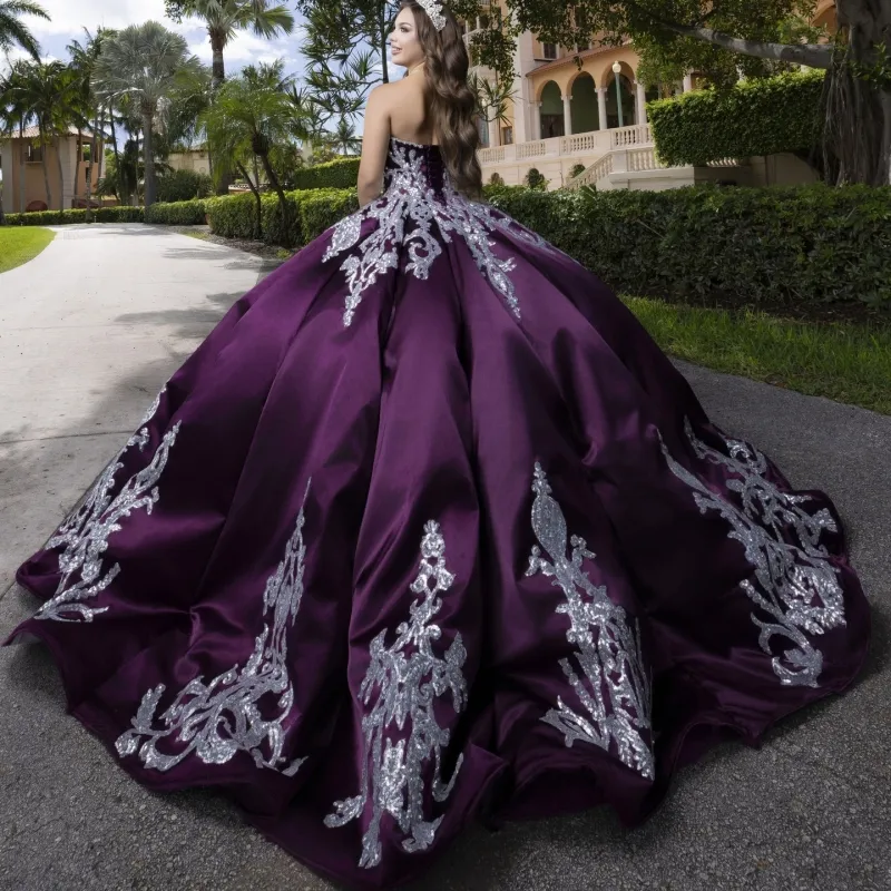 purple dress for sweet 15 Off Shoulder Purple Quinceanera Ball Ball Gowns For... From Zaomeng321,  $296.81