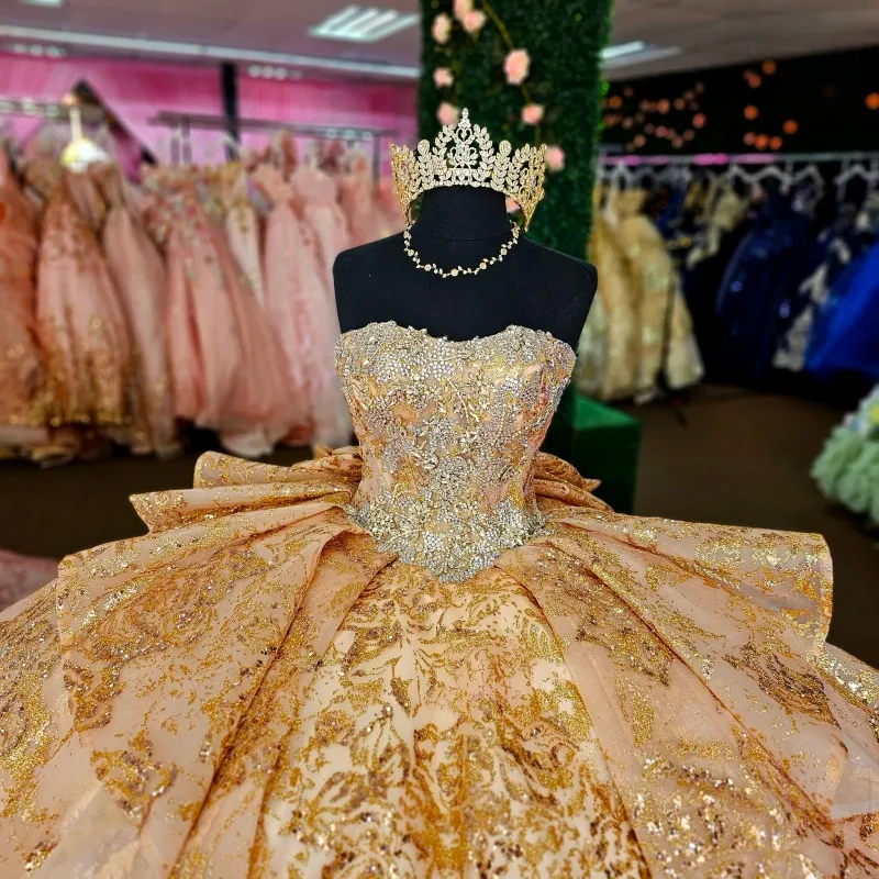 champagne quinceanera dresses Sparkly Off Shoulder Quinceaera Dress Party Ball Gown fg2471 Off Shoulder Color Pink 15-14 Years Formal Ball