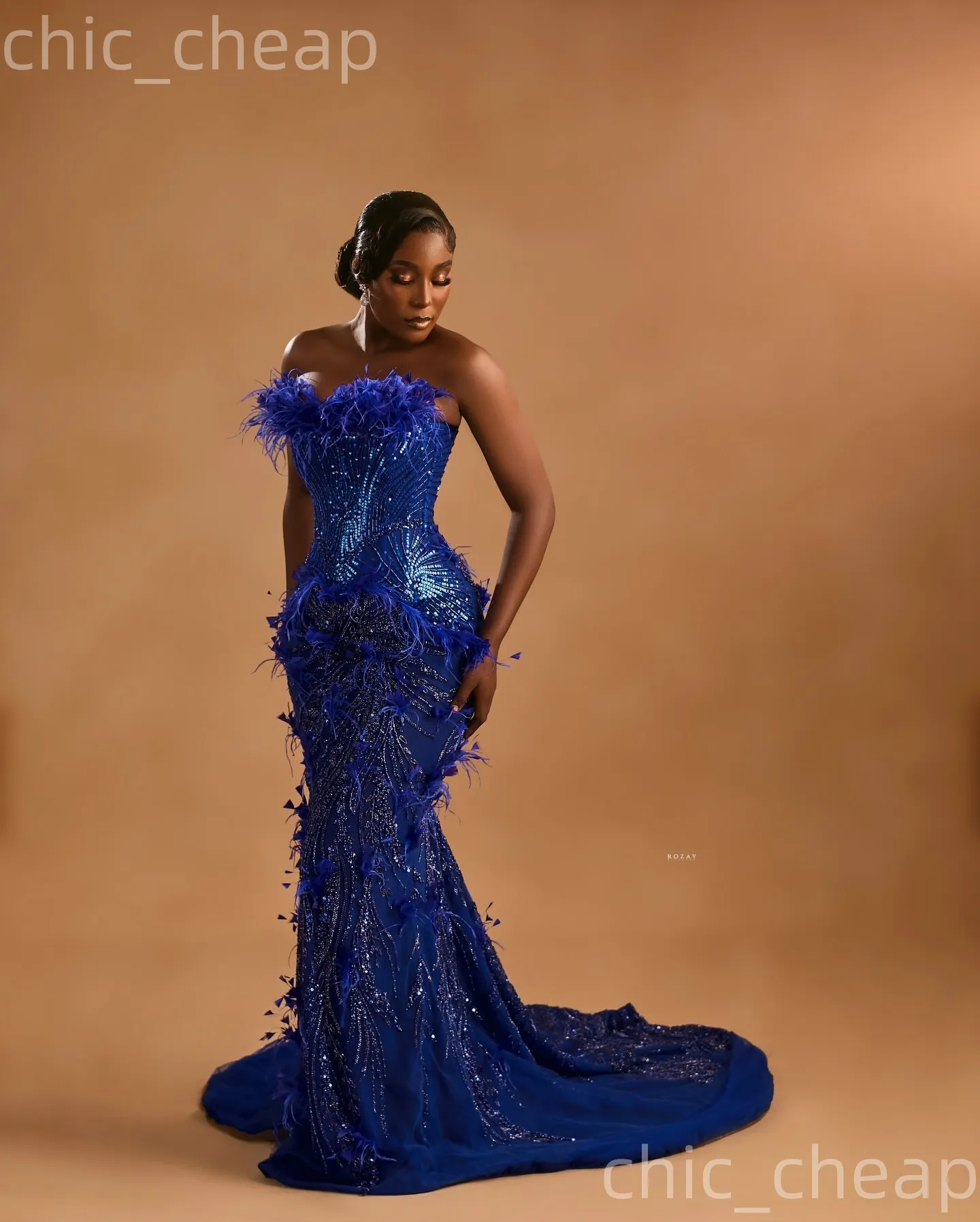 Royal Blue Mermaid Blue Sparkly Prom Dress With... From Chic_cheap, $280.2  | DHgate.Com