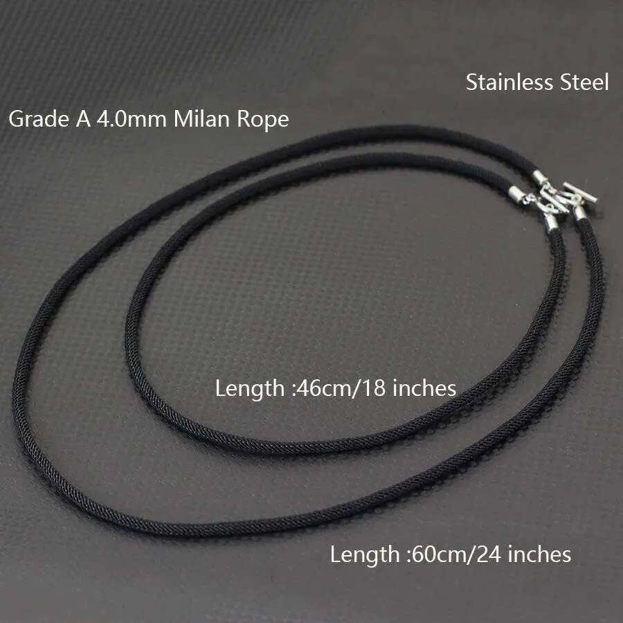 Men's Stainless Steel 4mm Milan Rope Torques Necklace with OT Buckle 18 ...