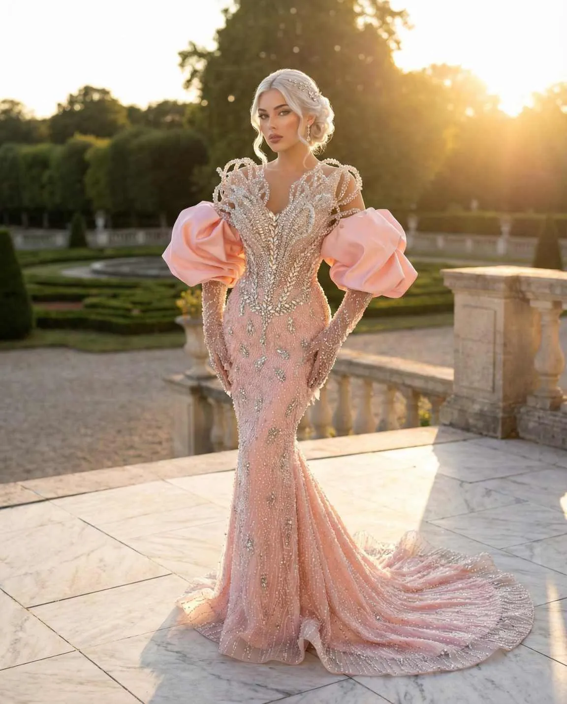 crystal party dress Sequin mermaid Dress for Girls Sparkling Diamond Crystal Beads Feather Formal Evening Party Dress Chic Evening Gown fg5198