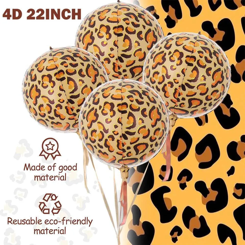 22inch Foil Balloon with Tiger Giraffe Zebra Cheetah Animal Prints for ...