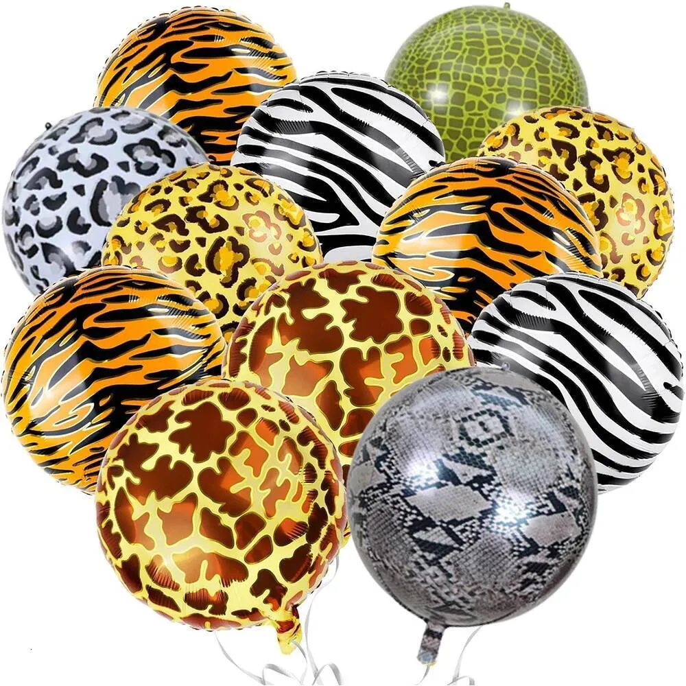 22inch Foil Balloon with Tiger Giraffe Zebra Cheetah Animal Prints for ...