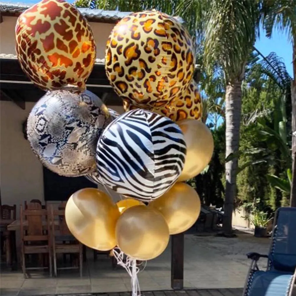 22inch Foil Balloon with Tiger Giraffe Zebra Cheetah Animal Prints for ...