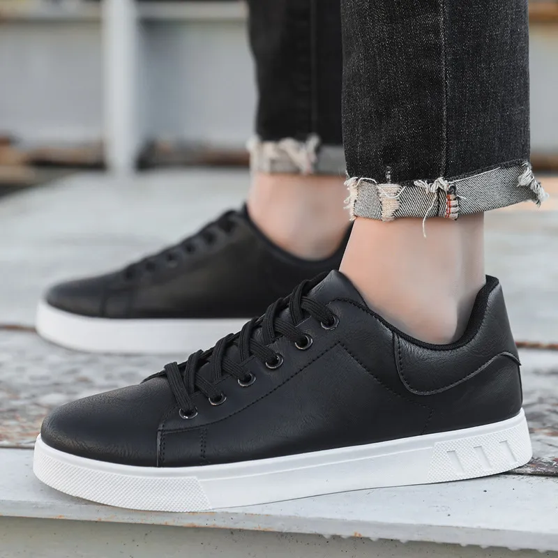 Baskets homme en cuir lisse marron chaussures de skate_voghion.com