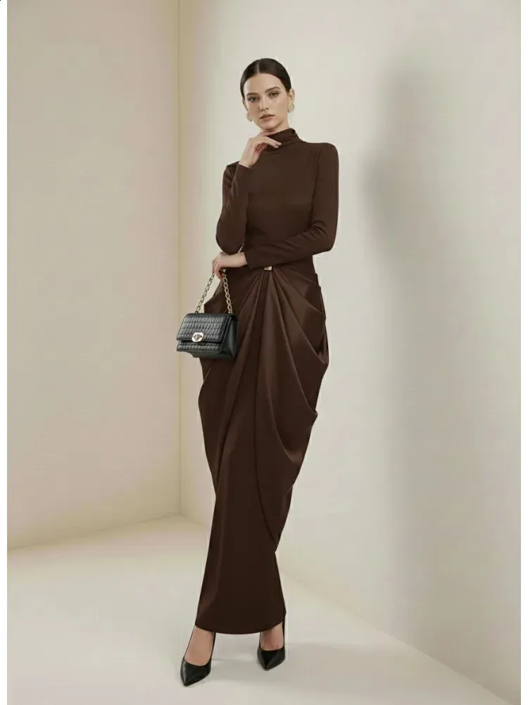 Womens Solid Color Turtleneck Long Sleeve Buckled... From Lian03, Rs.3,774.35