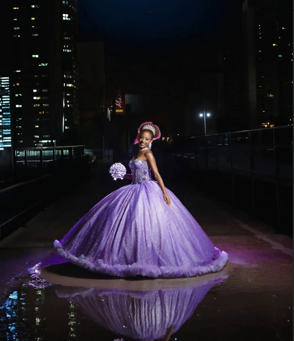 light purple puffy dress Light Purple Off Shoulder Floral Puffy Dress With... From Y0937, Rs.29,279.76
