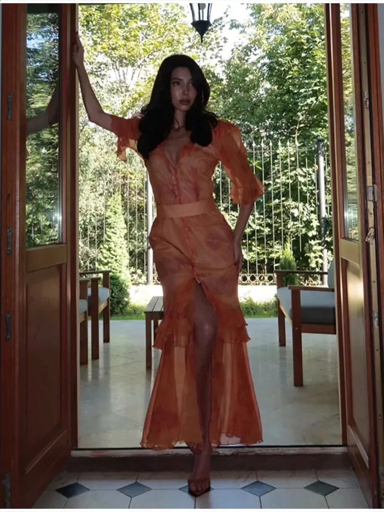 orange paisley maxi dress Patchwork Floral Paisley Maxi Dress