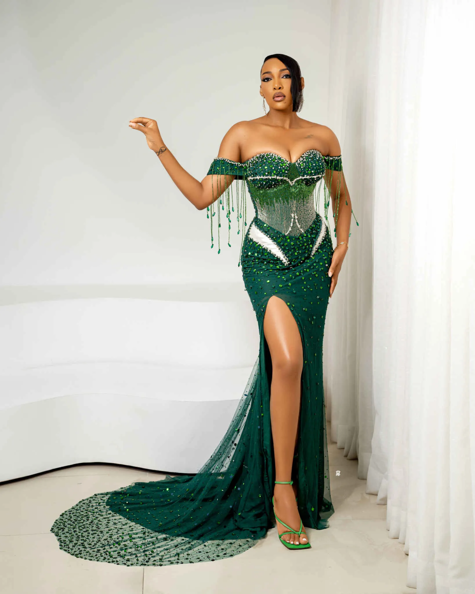 high end party dresses with custom fits Luxury Off Shoulder Mermaid Evening Dresses Crystal... From Dresstop,  Rs.25,131.25