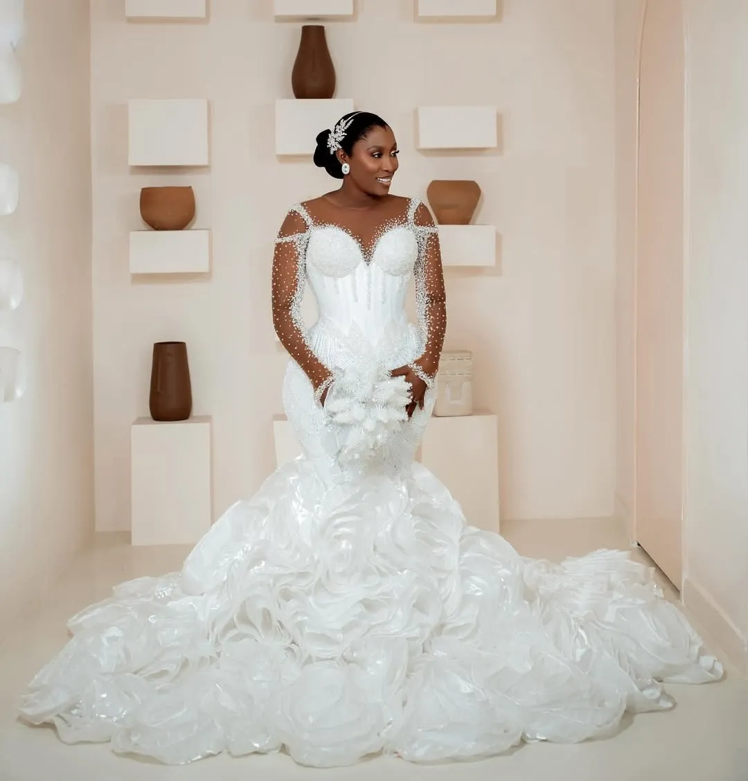 plus size african dresses formal gown Tiered Wedding Dress With... From Dreamcode, Rs.38,197.58 Season:Aw25