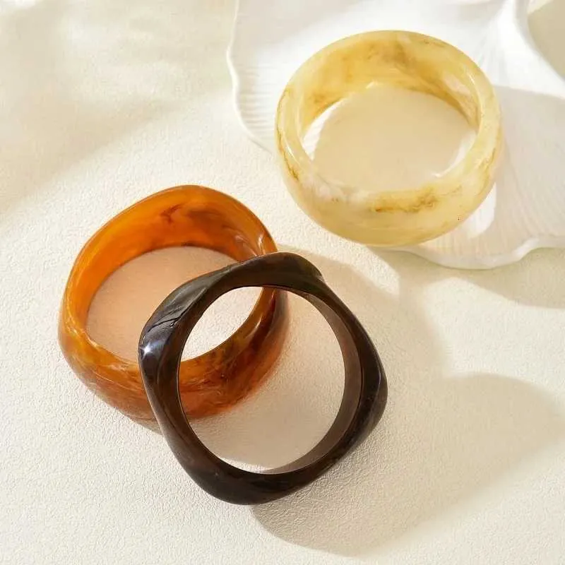 Punk Acrylic Irregular Geetric Chunky Bangles From Tidal_front1