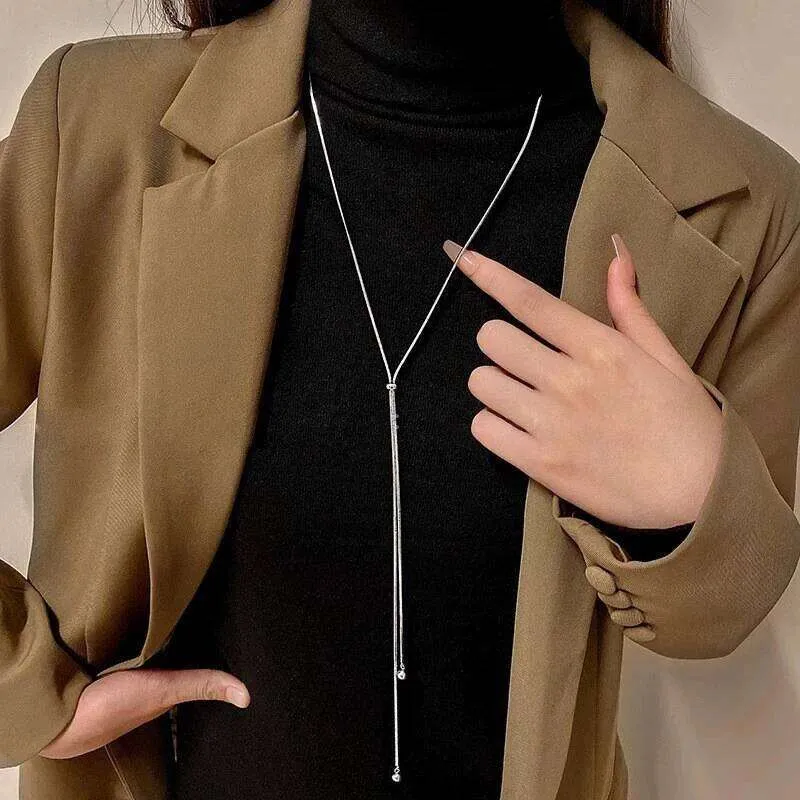 Pendent Triangle Pattern Trendy Adjustable Stainless Steel Tassel Choker Long... From ...