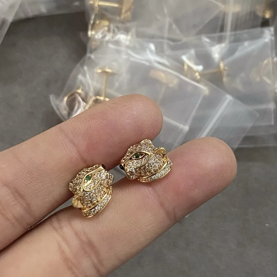 アクセサリー chigo Leopard Diamond Earring silver925 High End Leopard Head Vvs Diamond Earrings With From